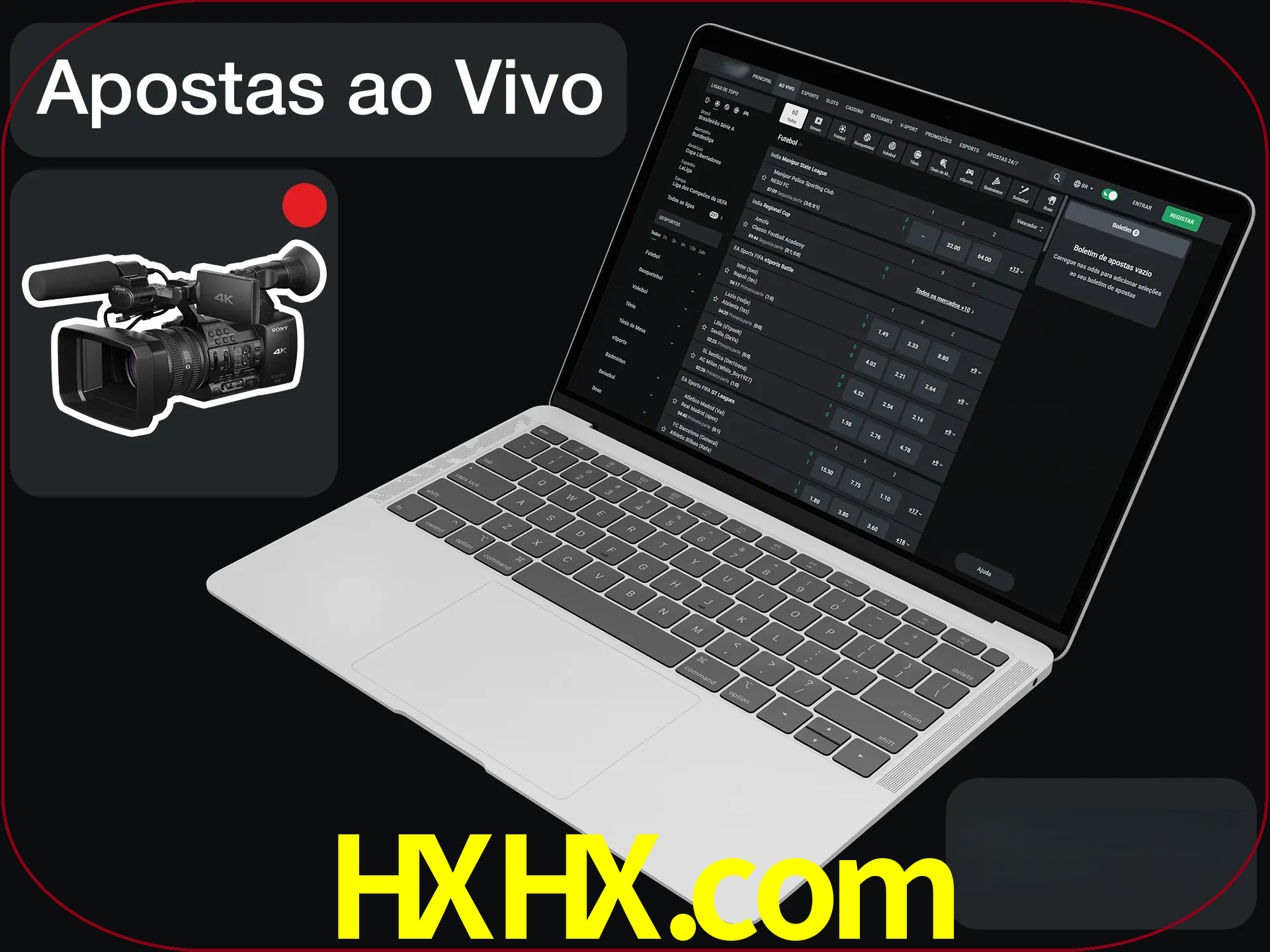 Aposte em formato ao vivo em nosso site.