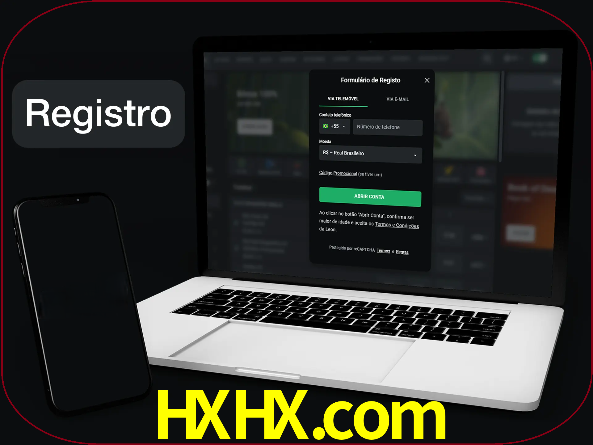 O registro na LeonBet é simples.